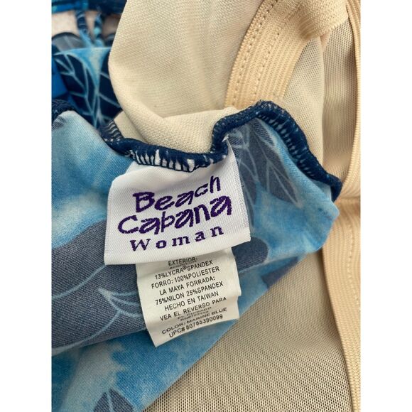 VTG Beach Cabana Slit Swim Dress One Piece Bathing Suit Floral Tropical Size 1X - Picture 4 of 5